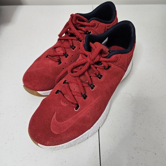 Nike Sneakers Lunar Hyperrev Low Men's 11.5 Red Obsidian Suede 802557-600 EUC - Picture 4 of 10